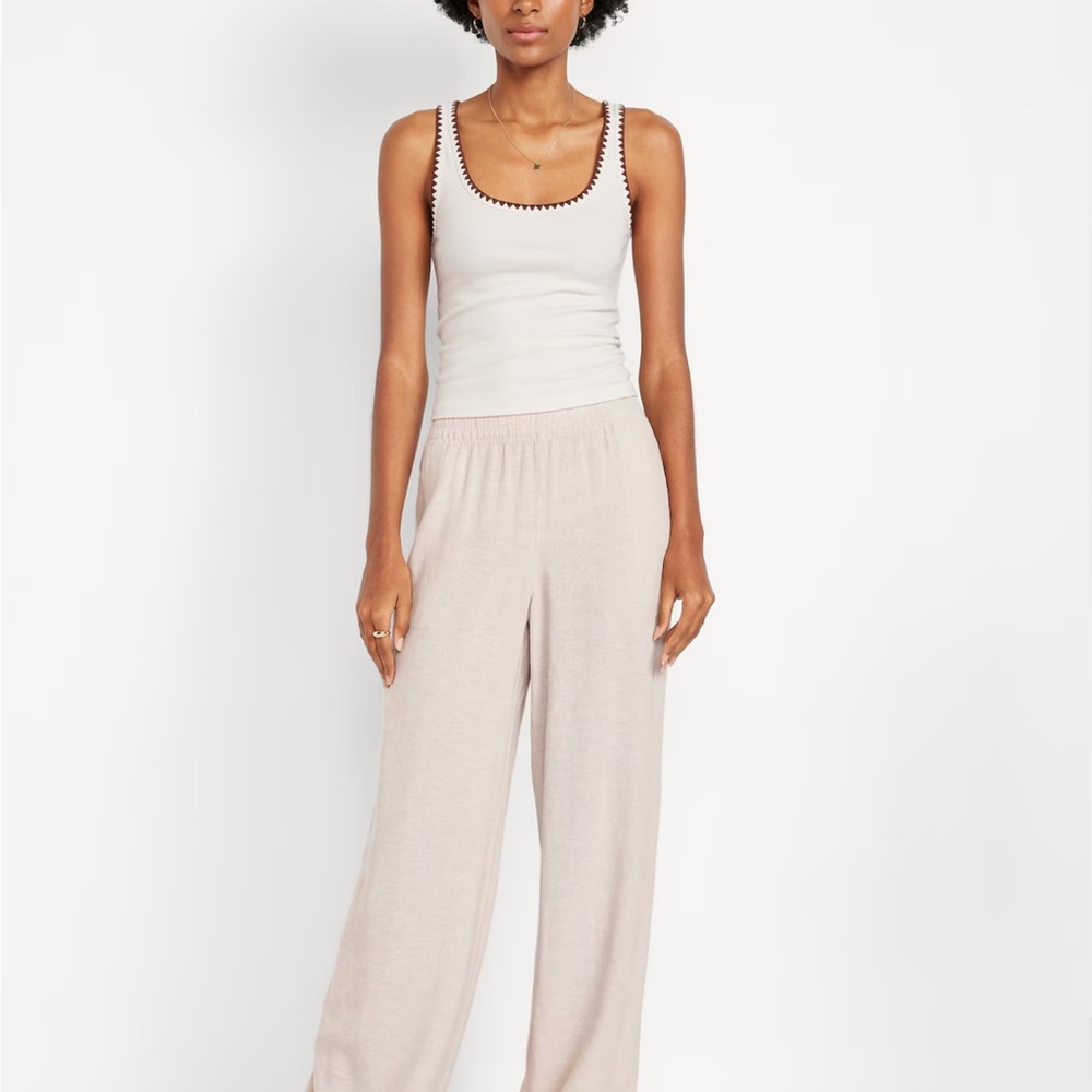Old Navy Cream Wide Leg Pants